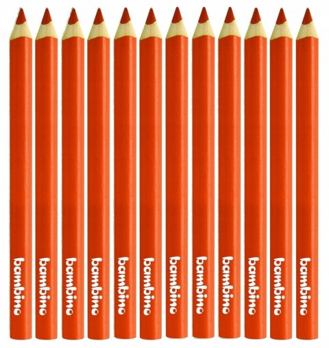 Kredki BAMBINO trójkątne w oprawie drewnianej pomarańczowy 12 sztuk ZWIERZAKI UCZNIAKI Kredki BAMBINO trójkątne w oprawie drewnianej pomarańczowy 12 sztuk ZWIERZAKI UCZNIAKI