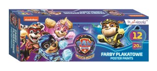 Farby plakatowe 12 kolorów 20 ml PSI PATROL