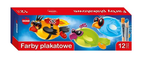 Farby plakatowe 12 kolorów 20 ml Farby plakatowe 12 kolorów 20 ml