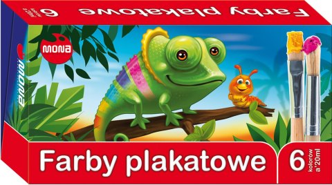 Farby plakatowe 6 kolorów 20 ml Farby plakatowe 6 kolorów 20 ml