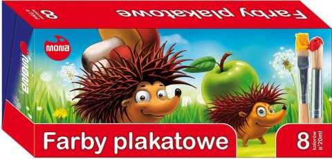 Farby plakatowe 8 kolorów 20 ml Farby plakatowe 8 kolorów 20 ml