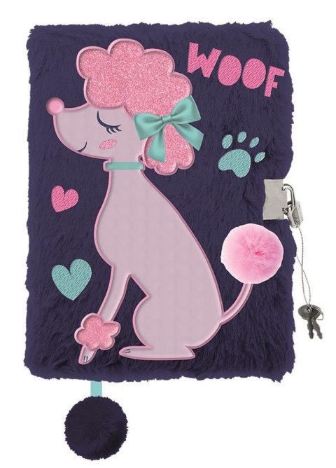 Pamiętnik z kłódką 3D "włochacz" A5 96 kartek MY LITTLE FRIEND, LADY POODLE Pamiętnik z kłódką 3D "włochacz" A5 96 kartek MY LITTLE FRIEND, LADY POODLE