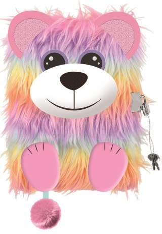 Pamiętnik z kłódką 3D "włochacz" A5 96 kartek MY LITTLE FRIEND, RAINBOW BEAR
