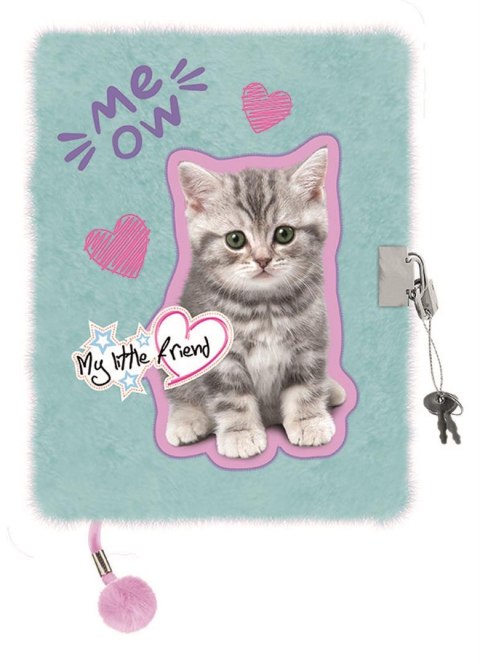 Pamiętnik z kłódką "włochacz" A5 96 kartek MY LITTLE FRIEND, MINT KITTY Pamiętnik z kłódką "włochacz" A5 96 kartek MY LITTLE FRIEND, MINT KITTY