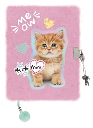 Pamiętnik z kłódką "włochacz" A5 96 kartek MY LITTLE FRIEND, PASTEL KITTY