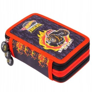 Piórnik szkolny potrójny z wyposażeniem HOT WHEELS