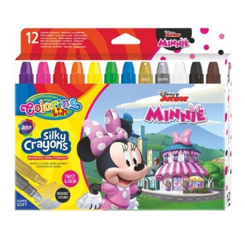 DISNEY COLORINO - KREDKI ŚWIECOWE ŻELOWE WYKRĘCANE W SZTYFCIE 12 KOL MINNIE DISNEY COLORINO - KREDKI ŚWIECOWE ŻELOWE WYKRĘCANE W SZTYFCIE 12 KOL MINNIE