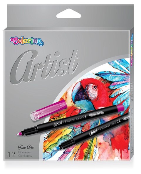 Colorino artist cienkopis z plastikową końcówką 12 kolorów do notatek Colorino artist cienkopis z plastikową końcówką 12 kolorów do notatek