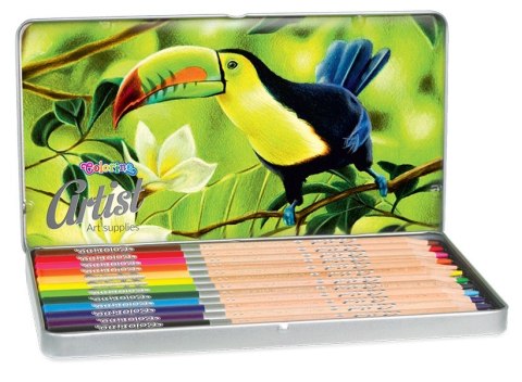 Colorino artist kredki ołówkowe okrągłe 12 kolorów metalowe pudełko Colorino artist kredki ołówkowe okrągłe 12 kolorów metalowe pudełko