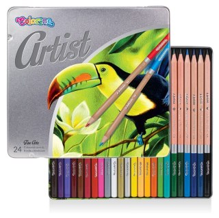 Colorino artist kredki ołówkowe okrągłe 24 kolory metalowe pudełko