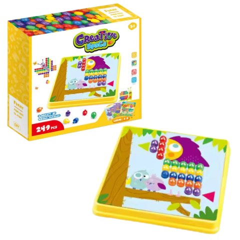 Układanka Guzikowa Mozaika Puzzle Klocki Edukacyjne Montessori 249 ele