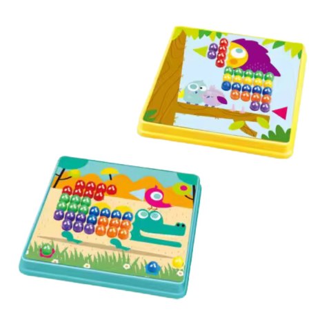 Układanka Guzikowa Mozaika Puzzle Klocki Edukacyjne Montessori 249 ele