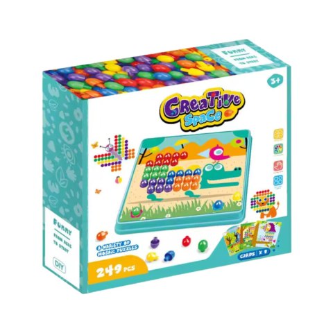 Układanka Guzikowa Mozaika Puzzle Klocki Edukacyjne Montessori 249 ele