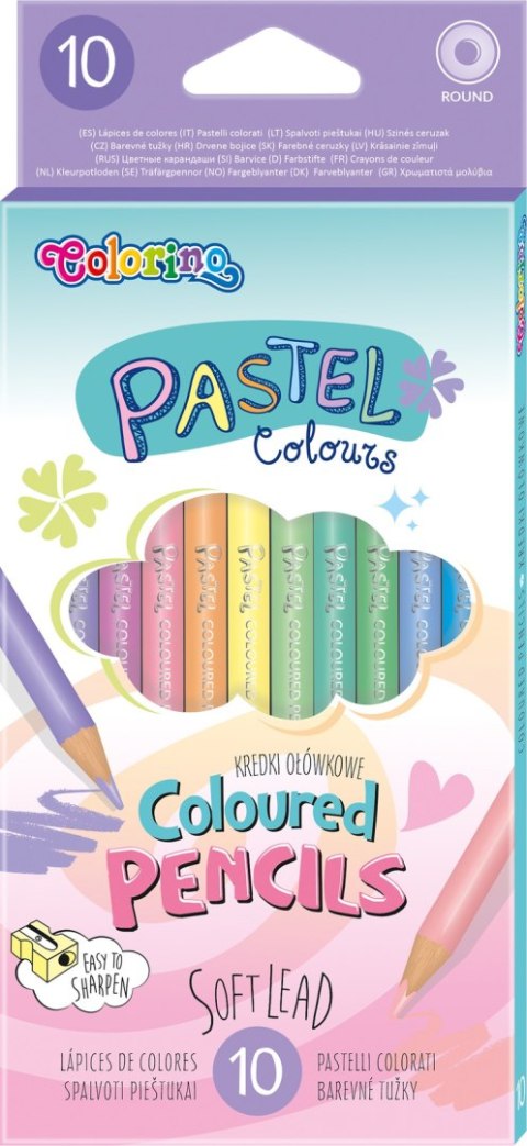 Colorino pastel kredki ołówkowe okrągłe 10 kolorów Colorino pastel kredki ołówkowe okrągłe 10 kolorów