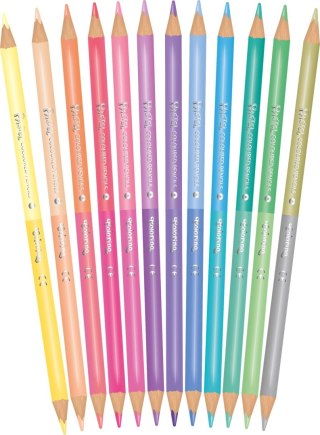 Colorino pastel kredki ołówkowe okrągłe dwukolorowe 12 sztuk 24 kolory