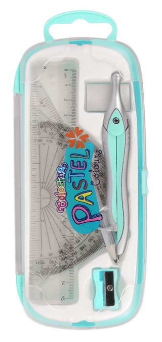 Colorino pastel zestaw geometryczny 8 elementów w kasetce do szkoły