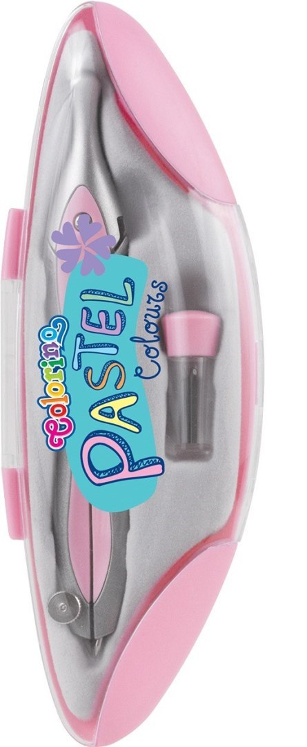 Cyrkiel z grafitową końcówką zestaw 2 elementy pastel colorino mix kolorów Cyrkiel z grafitową końcówką zestaw 2 elementy pastel colorino mix kolorów