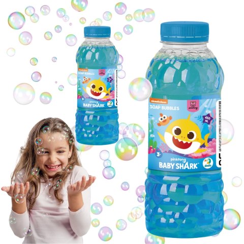 Płyn Na Bańki Mydlane Dla Dzieci „Baby Shark" Butelka Uzupełniająca 450 ml Płyn Na Bańki Mydlane Dla Dzieci „Baby Shark" Butelka Uzupełniająca 450 ml