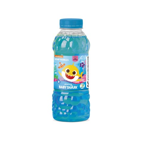Płyn Na Bańki Mydlane Dla Dzieci „Baby Shark" Butelka Uzupełniająca 450 ml Płyn Na Bańki Mydlane Dla Dzieci „Baby Shark" Butelka Uzupełniająca 450 ml