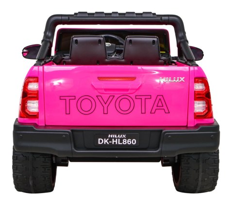 Toyota Hilux na akumulator dla dzieci Różowy + Napęd 4x4 + Pilot + 2 bagażniki + Radio MP3 + LED