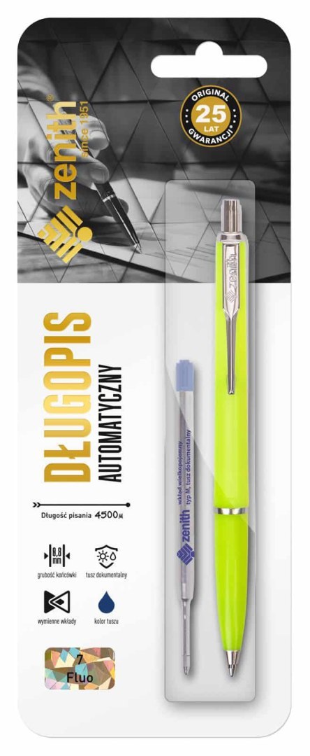 Długopis automatyczny 0,8 mm ZENITH 7 FLUO mix kol +wkład - 1+1szt. blister Długopis automatyczny 0,8 mm ZENITH 7 FLUO mix kol +wkład - 1+1szt. blister