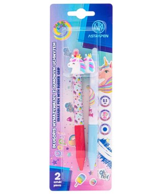 Długopis automatyczny wymazywalny 0,5 mm ASTRAPEN Unicorn - 2 szt. blister