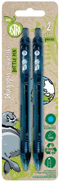 Długopis automatyczny z butelki 1,0 mm ECO ASTRA - 2 szt. blister Długopis automatyczny z butelki 1,0 mm ECO ASTRA - 2 szt. blister