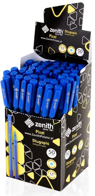 Długopis ze skuwką 0,5 mm ZENITH PIXEL niebieski - 1 szt Długopis ze skuwką 0,5 mm ZENITH PIXEL niebieski - 1 szt