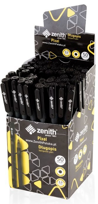 Długopis ze skwuką 0,5 mm ZENITH PIXEL czarny - 1 szt Długopis ze skwuką 0,5 mm ZENITH PIXEL czarny - 1 szt