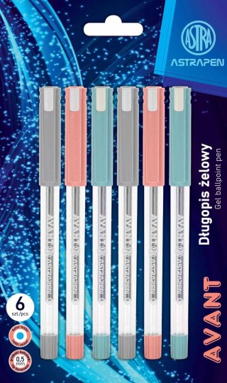 Długopis żelowy ze skuwką 0,5 mm ASTRAPEN Avant - 6 szt. blister