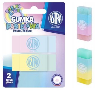 Gumka dwukolorowa pastelowa ASTRA Pastel Line - blister 2 szt.