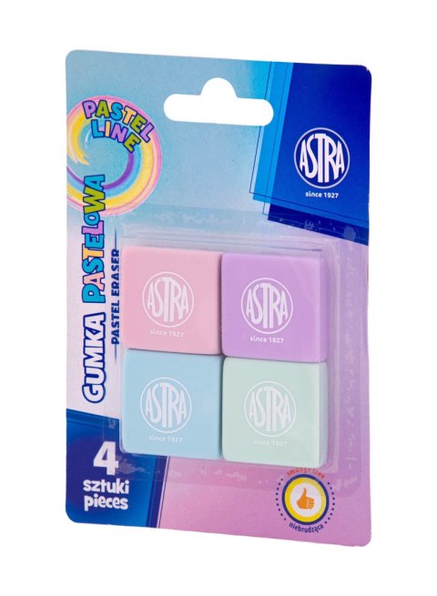 Gumka kwadratowa pastelowa ASTRA PASTEL LINE - 4 szt. blister Gumka kwadratowa pastelowa ASTRA PASTEL LINE - 4 szt. blister