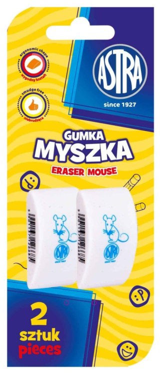 Gumka myszka ASTRA - 2 szt. blister