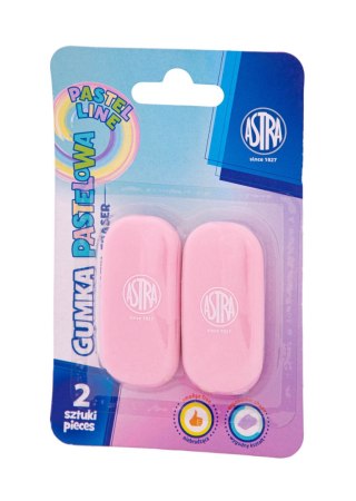 Gumka owalna pastelowa ASTRA PASTEL LINE - 2 szt. blister