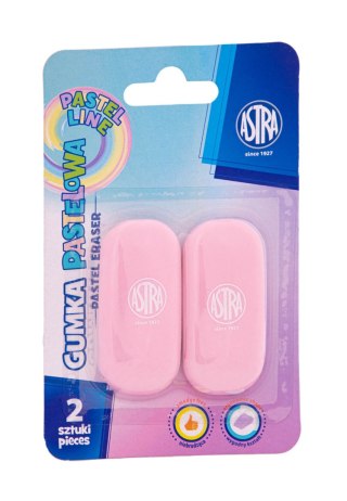 Gumka owalna pastelowa ASTRA PASTEL LINE - 2 szt. blister