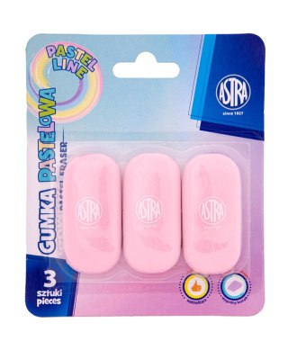 Gumka owalna pastelowa ASTRA PASTEL LINE - 3 szt. blister