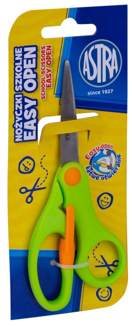 Nożyczki szkolne 13 cm z odbojnikiem Easy Open ASTRA - 1 szt. blister Nożyczki szkolne 13 cm z odbojnikiem Easy Open ASTRA - 1 szt. blister