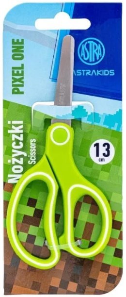 Nożyczki z ergonomicznym uchwytem 13 cm ASTRAKIDS PIXEL ONE - 1szt. blister