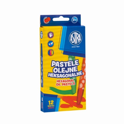Pastele olejne heksagonalne ASTRA 12 kolorów Pastele olejne heksagonalne ASTRA 12 kolorów