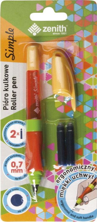 Pióro kulkowe ZENITH SIMPLE + 2 naboje atramentowe - 1+2 szt. blister