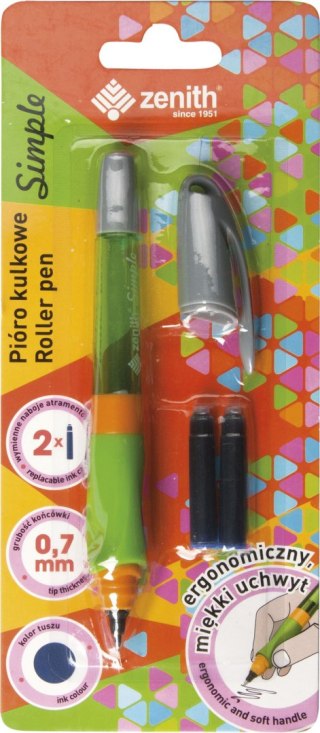 Pióro kulkowe ZENITH SIMPLE + 2 naboje atramentowe - 1+2 szt. blister