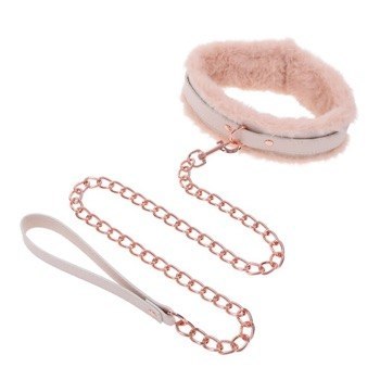 Sportsheets S&M Peaches 'n CreaMe Fur Collar & Leash Cream Sportsheets S&M Peaches 'n CreaMe Fur Collar & Leash Cream