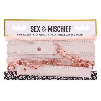 Sportsheets S&M Peaches 'n CreaMe Fur Collar & Leash Cream Sportsheets S&M Peaches 'n CreaMe Fur Collar & Leash Cream