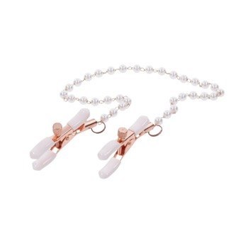 Sportsheets S&M Peaches 'n CreaMe Pearl Nipple Clamps Cream Sportsheets S&M Peaches 'n CreaMe Pearl Nipple Clamps Cream