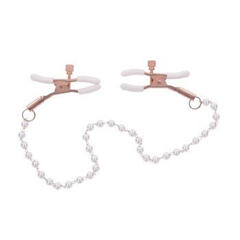 Sportsheets S&M Peaches 'n CreaMe Pearl Nipple Clamps Cream Sportsheets S&M Peaches 'n CreaMe Pearl Nipple Clamps Cream