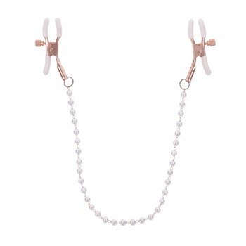 Sportsheets S&M Peaches 'n CreaMe Pearl Nipple Clamps Cream Sportsheets S&M Peaches 'n CreaMe Pearl Nipple Clamps Cream