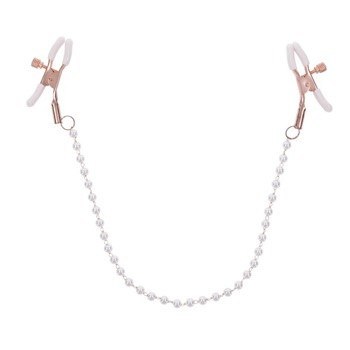 Sportsheets S&M Peaches 'n CreaMe Pearl Nipple Clamps Cream Sportsheets S&M Peaches 'n CreaMe Pearl Nipple Clamps Cream