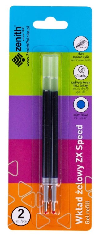 Wkład szybkoschnący do długopisów ZX Speed 0,5 mm ZENITH - 2 szt. blister