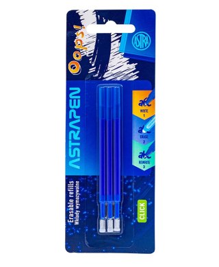 Wkłady wymazywalne CLICK niebieskie 0,5 mm ASTRAPEN OOPS! - 3szt blister