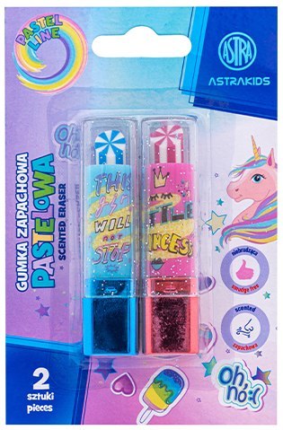 Zapachowa gumka w kształcie szminki ASTRAKIDS UNICORN - 2 szt. blister Zapachowa gumka w kształcie szminki ASTRAKIDS UNICORN - 2 szt. blister